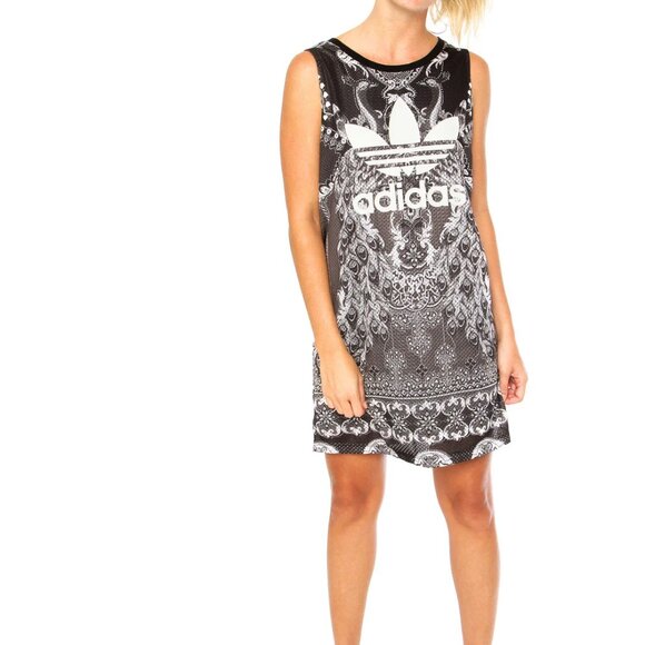 ADIDAS ORIGINALS Pavao Printed Tank Dress - Black - Size XS - Picture 5 of 13